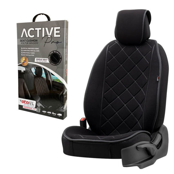 Πλατοκάθισμα Αυτοκινήτου Otom Active Pro Ύφασμα Τύπου Lacoste Ανάγλυφο Καπιτονέ Μαύρο ACTP-101 1 Τεμάχιο - Image 2