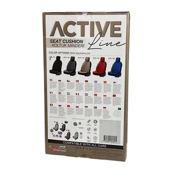 Πλατοκάθισμα Αυτοκινήτου Otom Active Line Ύφασμα Τύπου Lacoste Ανάγλυφο Καπιτονέ Μαύρο ACTL-101 1 Τεμάχιο - Image 2