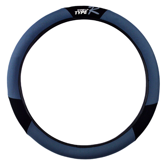 Κάλυμμα Τιμονιού Αυτοκινήτου Type-R Ύφασμα Μαύρο-Γκρι Medium 38cm 1 Τεμάχιο - Image 2