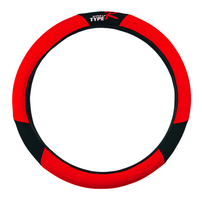 Κάλυμμα Τιμονιού Αυτοκινήτου Ύφασμα Type-R Μαύρο-Κόκκινο Medium 38cm 1 Τεμάχιο - Image 2