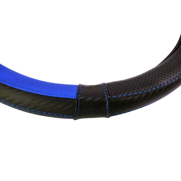 Κάλυμμα Τιμονιού Αυτοκινήτου Δερματίνη X-Treme  Sport Μαύρο-Μπλε Medium 38cm 1 Τεμάχιο - Image 3