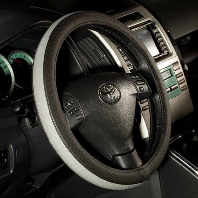Κάλυμμα Τιμονιού Αυτοκινήτου Δερματίνη Otom Easy-Fit F-61 / DKG-061 Μαύρο-Γκρι Medium 37-39cm 1 Τεμάχιο