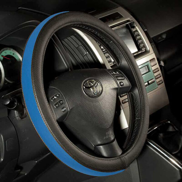 Κάλυμμα Τιμονιού Αυτοκινήτου Δερματίνη Otom Easy-Fit F-58 / DKG-058 Μαύρο-Μπλε Medium 37-39cm 1 Τεμάχιο - Image 2