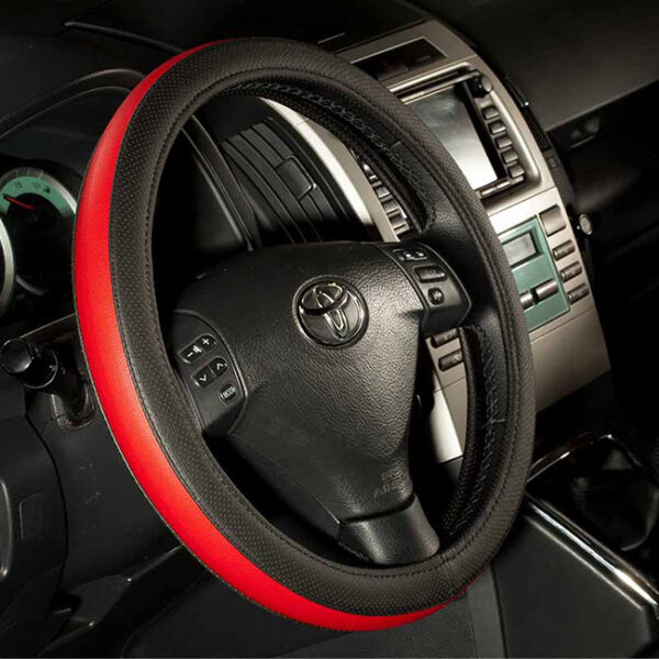 Κάλυμμα Τιμονιού Αυτοκινήτου Δερματίνη Otom Easy-Fit F-56 / DKG-056 Μαύρο-Κόκκινο Medium 37-39cm 1 Τεμάχιο - Image 2