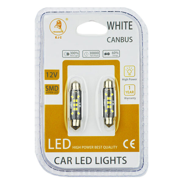 Λάμπες 10 Led Canbus Σωληνωτή 41mm C5W 600485-100452-100287 2 Τεμάχια - Image 3