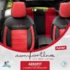 Καλύμματα Αυτοκινήτου Otom Comfortline Design Universal Sued / Rachel / Δερματίνη Σετ Εμπρός / Πίσω Μαύρο - Κόκκινο CMF-207 11 Τεμάχια - Image 4
