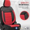 Καλύμματα Αυτοκινήτου Otom Comfortline Design Universal Sued / Rachel / Δερματίνη Σετ Εμπρός / Πίσω Μαύρο - Κόκκινο CMF-207 11 Τεμάχια - Image 6