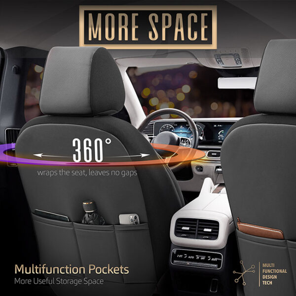 Καλύμματα Αυτοκινήτου Otom Inspire Design Universal Full Δερματίνη Σετ Εμπρός / Πίσω Μαύρο INS-3501 11 Τεμάχια - Image 6