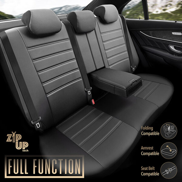 Καλύμματα Αυτοκινήτου Otom Inspire Design Universal Full Δερματίνη Σετ Εμπρός / Πίσω Μαύρο INS-3501 11 Τεμάχια - Image 5