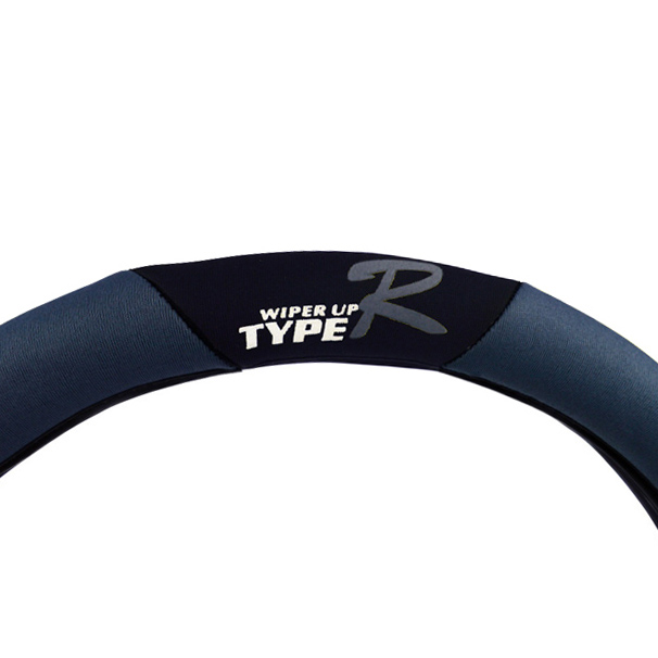 Κάλυμμα Τιμονιού Αυτοκινήτου Type-R Ύφασμα Μαύρο-Γκρι Medium 38cm 1 Τεμάχιο - Image 3