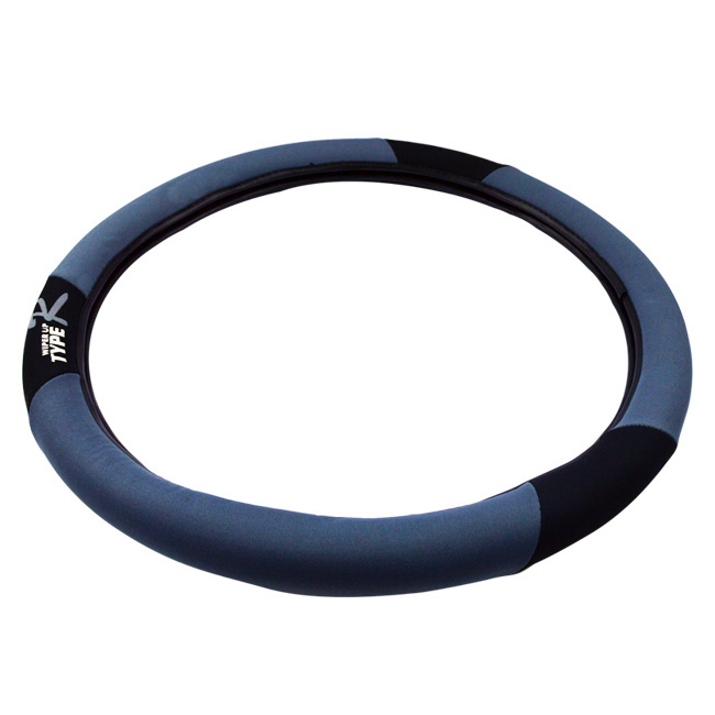 Κάλυμμα Τιμονιού Αυτοκινήτου Type-R Ύφασμα Μαύρο-Γκρι Medium 38cm 1 Τεμάχιο - Image 4