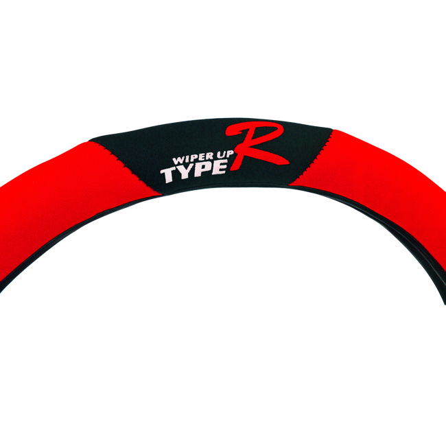 Κάλυμμα Τιμονιού Αυτοκινήτου Ύφασμα Type-R Μαύρο-Κόκκινο Medium 38cm 1 Τεμάχιο - Image 3