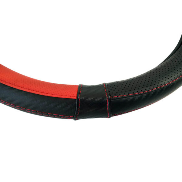 Κάλυμμα Τιμονιού Αυτοκινήτου Δερματίνη X-Treme  Sport Μαύρο-Κόκκινο Medium 38cm 1 Τεμάχιο - Image 3