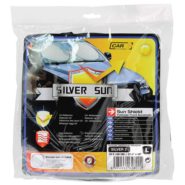 Ηλιοπροστασία Παρμπρίζ "Silver Sun" Large 150Χ70cm 1 Τεμάχιο - Image 3