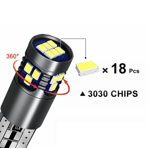 Λάμπες T10 18 Led Canbus 600762 2 Τεμάχια - Image 5