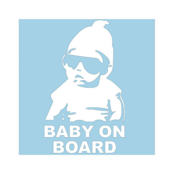 Αυτοκόλλητο "Baby On Board" Λευκό 18x11cm 1Τμχ