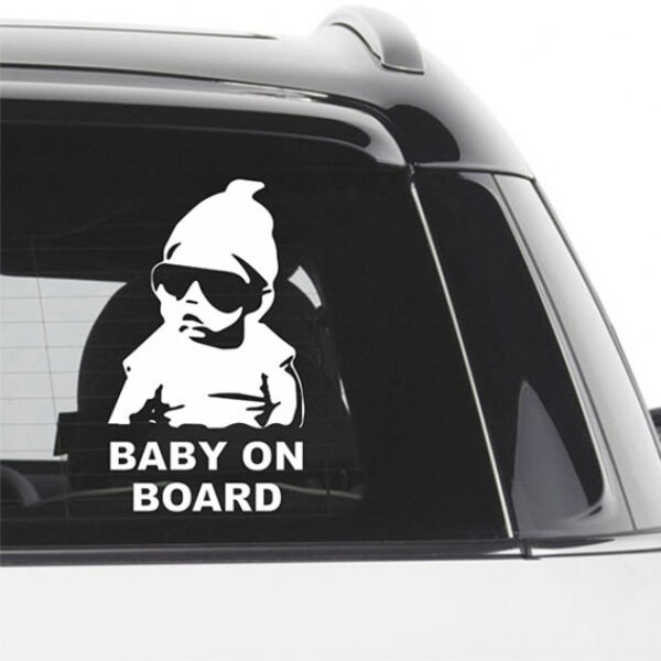Αυτοκόλλητο "Baby On Board" Λευκό 18x11cm 1Τμχ - Image 2