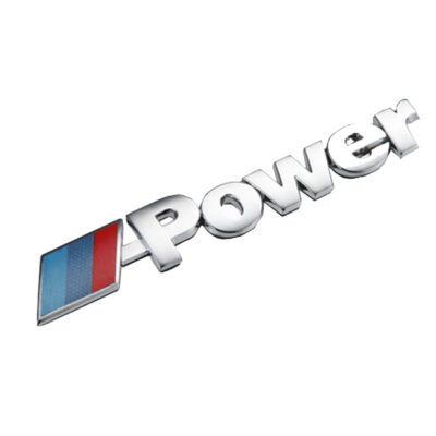Αυτοκόλλητο Σήμα Χρωμίου 3D “Power” 14×2.3cm 1Τμχ