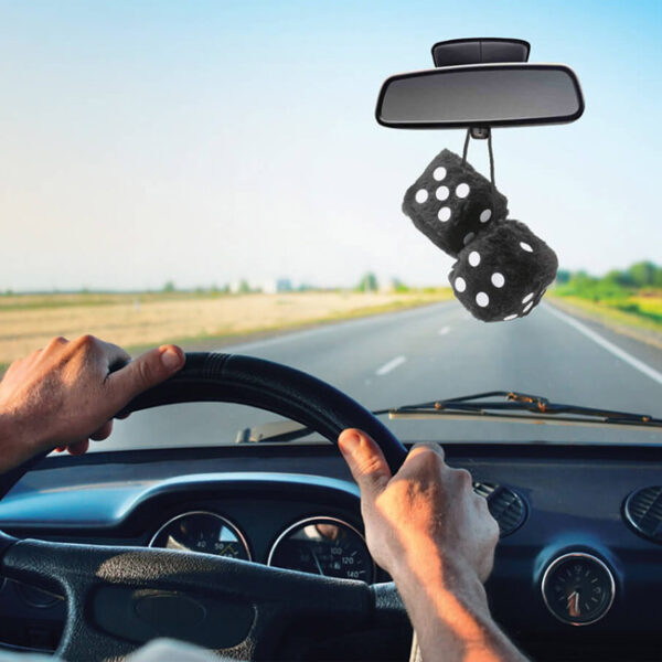 Ζάρια Κρεμαστά Διακοσμητικά Μαύρα 6x6cm 2 Τεμάχια - Image 4