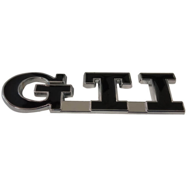 Αυτοκόλλητο Σήμα "GTI" Μαύρο - Ασημί 8x2.2cm 1Τμχ