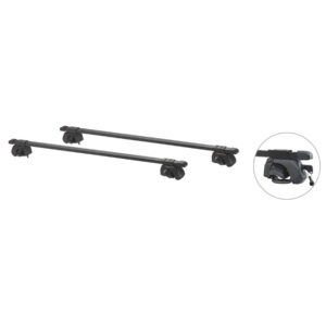 Μπάρες Οροφής Rackit Μεταλλικές 125cm Railing System Σετ Με Πόδια Και Κλειδαριά Μαύρες 2 Τεμάχια