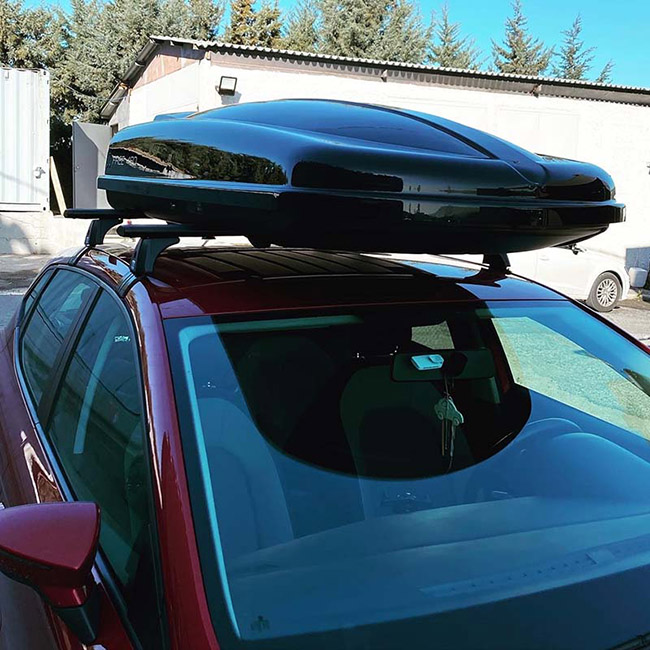 Μπαγκαζιέρα Οροφής Αυτοκινήτου Free 480lt Μαύρη Γυαλιστερή Με Διπλό Άνοιγμα Και Τοποθέτηση Quick Fix - Image 6