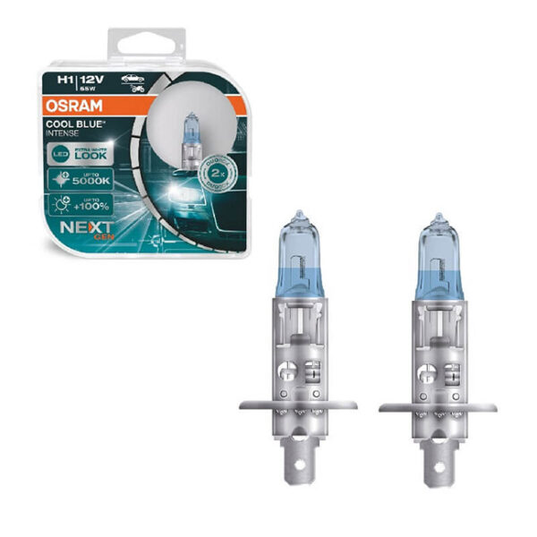 Λάμπες Αλογόνου H1 12V 55w Cool Blue Intense Next Generation Osram 64150CBN-HCB 2 Τεμάχια - Image 2