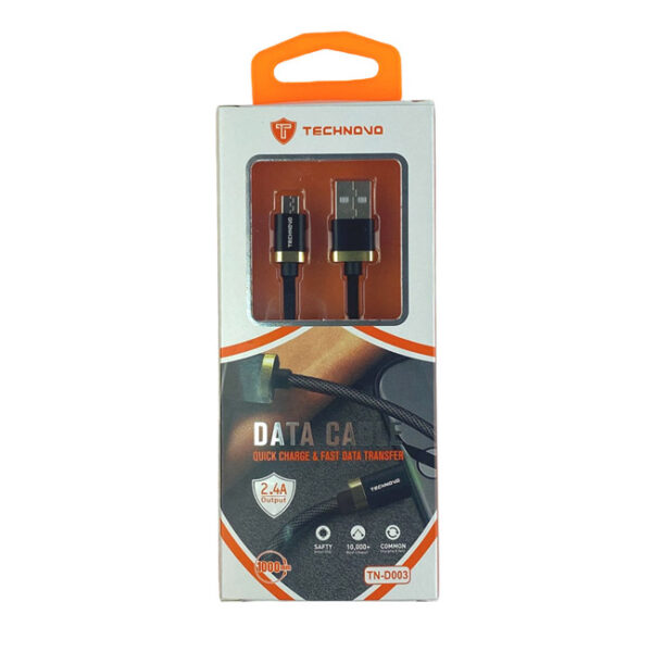 Καλώδιο USB Φόρτισης Και Μεταφοράς Δεδομένων Technovo Για Micro USB 2.4A TN-D003 1 Τεμάχιο - Image 3