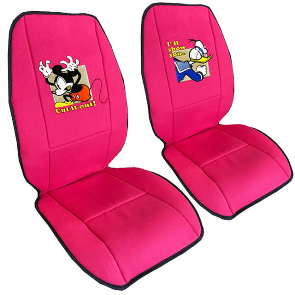 Πλατοκαθίσματα Αυτοκινήτου Διπλής Όψης Disney Mickey Mouse - Donald Duck Κόκκινο-Μαύρο 2 Τεμάχια - Image 10