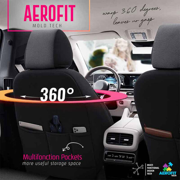 Καλύμματα Αυτοκινήτου Otom Signature Design Universal Δερματίνη / Rachel Σετ Εμπρός / Πίσω Μαύρο Με Κόκκινη Ραφή SGT-2402 11 Τεμάχια - Image 9