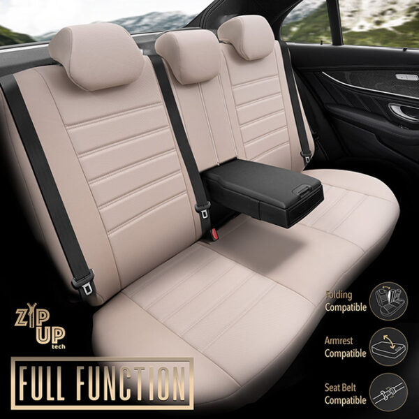 Καλύμματα Αυτοκινήτου Otom Inspire Design Universal Full Δερματίνη Σετ Εμπρός / Πίσω Μπεζ INS-3509 11 Τεμάχια - Image 9