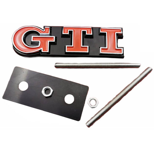 Σήμα "GTI" Αυτοκόλλητο Και Βιδωτό Κόκκινο - Ασημί 8x2.2cm 1 Τεμάχιο - Image 9