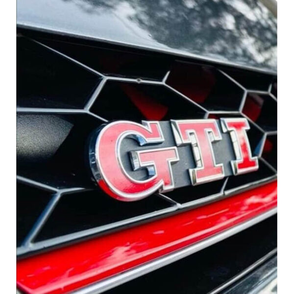 Σήμα "GTI" Αυτοκόλλητο Και Βιδωτό Κόκκινο - Ασημί 8x2.2cm 1 Τεμάχιο - Image 8