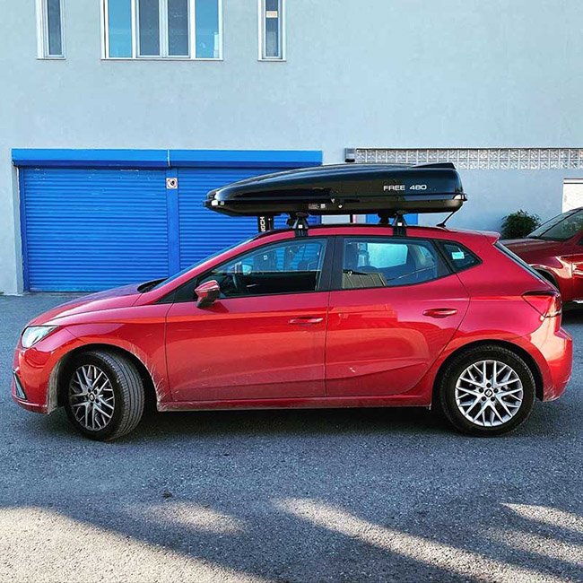 Μπαγκαζιέρα Οροφής Αυτοκινήτου Free 480lt Μαύρη Γυαλιστερή Με Διπλό Άνοιγμα Και Τοποθέτηση Quick Fix - Image 8