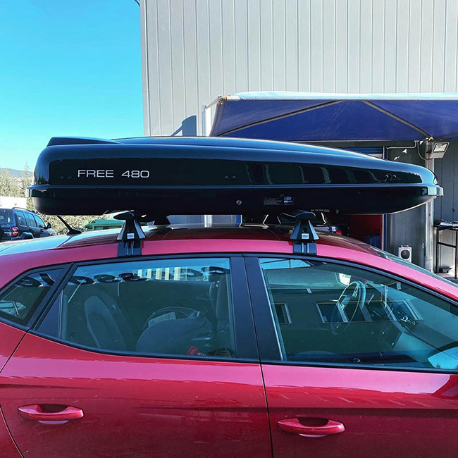 Μπαγκαζιέρα Οροφής Αυτοκινήτου Free 480lt Μαύρη Γυαλιστερή Με Διπλό Άνοιγμα Και Τοποθέτηση Quick Fix - Image 13