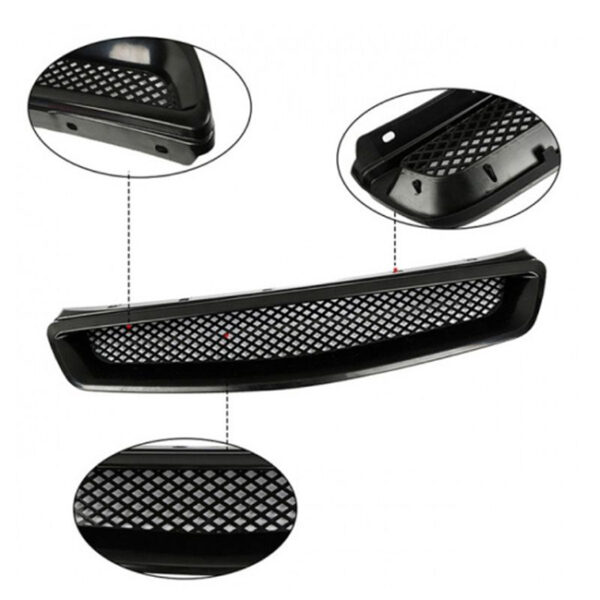 Μάσκα Για Honda Civic 96-99 Sport Look Χωρίς Σήμα Μαύρη Γυαλιστερή 1 Τεμάχιο - Image 5